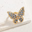 Elegant Butterfly Zircon 14K Gold Plated Open Ring