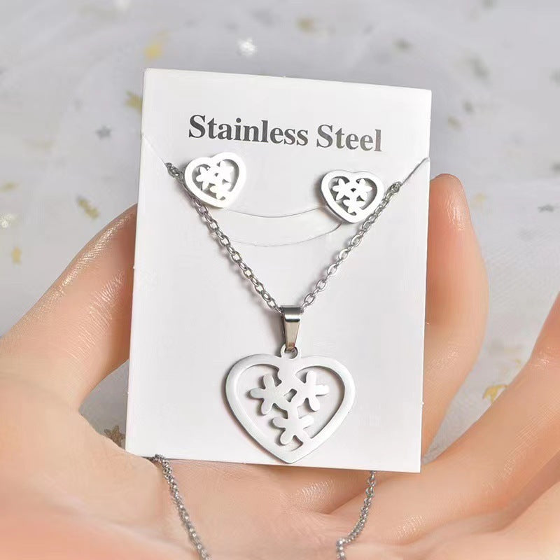 Simple Star and Butterfly Stainless Steel Jewelry Set for Women and Men