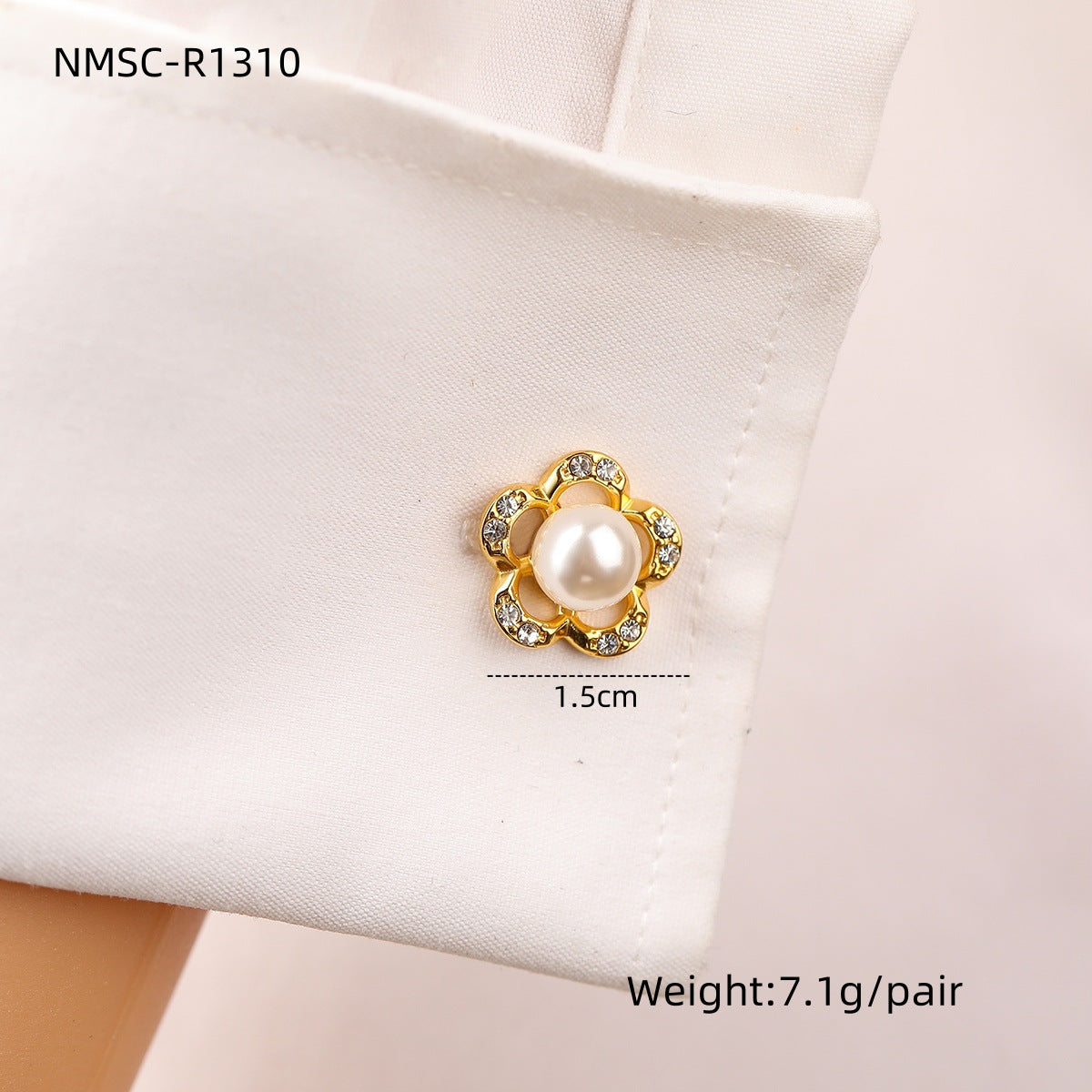 Elegant Pearl Heart Stainless Steel Cufflinks for Unisex French Shirt