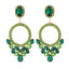 Retro Geometric Rhinestone Inlay Statement Drop Earrings for Women