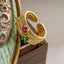 Retro Geometric Zircon 18K Gold Plated Open Ring