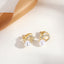 Elegant Heart & Bow Opal Pearl Rhinestone Ear Clips - 1 Pair