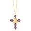 Artistic Cross Zircon Inlay 18K Gold Plated Pendant Necklace