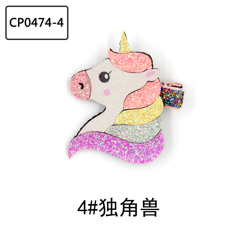 Rainbow Unicorn Cat Sequin Hair Clip for Kids