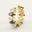 Adjustable Geometric Zircon Inlay Stainless Steel Ring - 18K Gold Plated Fashion Jewelry