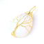 Elegant Gold & Silver Wire Wrapped Teardrop Natural Crystal Gemstone Pendant Necklace for Women