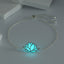 Luminous Lotus Adjustable Silver Bracelet - Fashionable Blue Green Glow Jewelry for Women