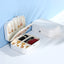 Simple Style PU Leather Double Layer Jewelry Box with Earring Holder - Multiple Colors Available