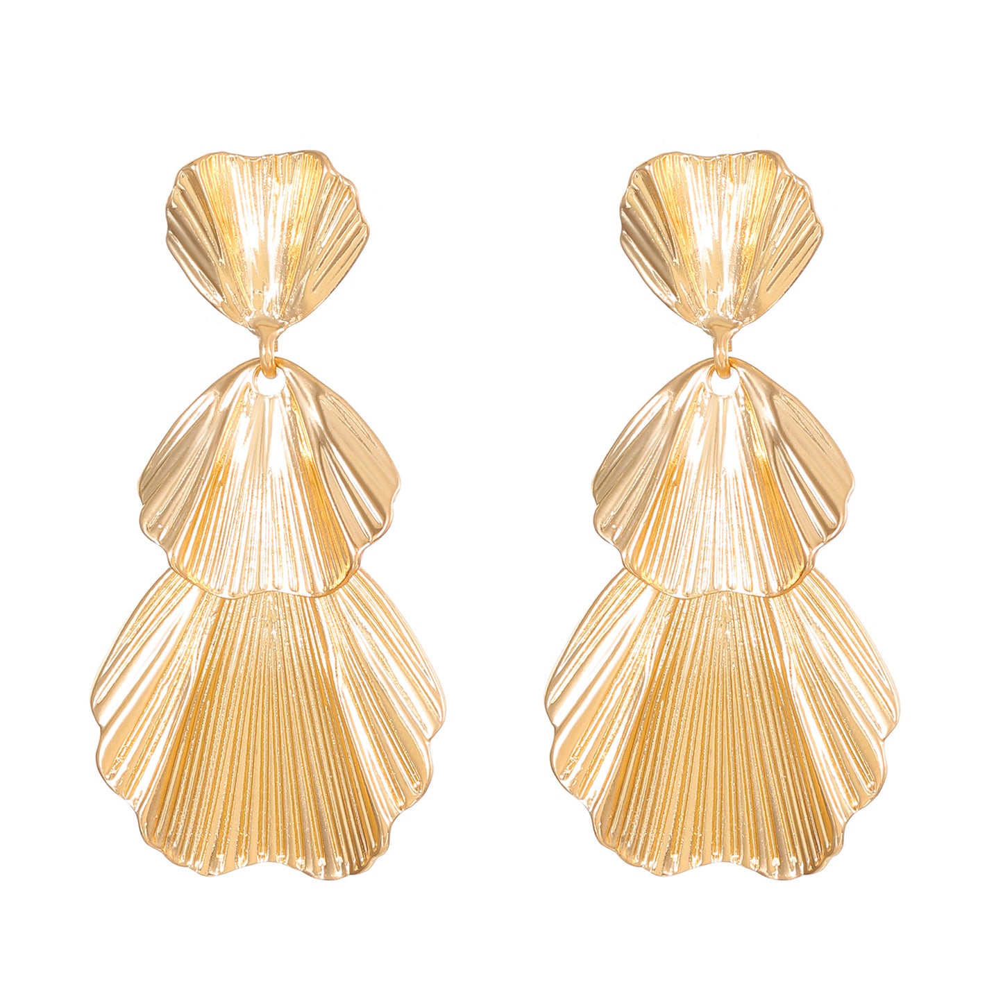 "Elegant Leaf and Flower Design Alloy Drop Earrings - Retro Fashion Statement Jewelry"