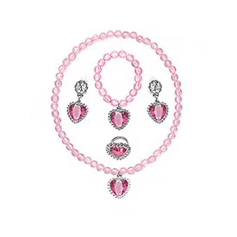 Factory Spot Frozen Princess Aisha Girl Dress-up Jewelry Diamond Necklace Bracelet Ring Earrings Set