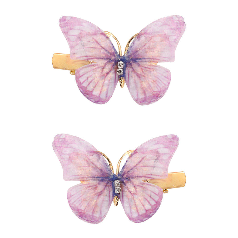 IG Style Butterfly Lace Hair Clip for Girls - Colorful Sheer Wing Design Kids Hair Accessory