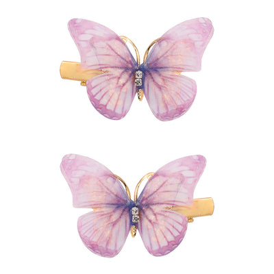 IG Style Butterfly Lace Hair Clip for Girls - Colorful Sheer Wing Design Kids Hair Accessory