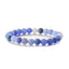 Retro Round Beaded Natural Stone Matte Finish Unisex Bracelet Set