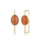 1 Pair Elegant Square Inlay Copper Opal Gold Plated Cat Eye Stud Earrings