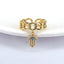 Hip-Hop Evil Eye Gold Plated Zircon Adjustable Open Ring for Women