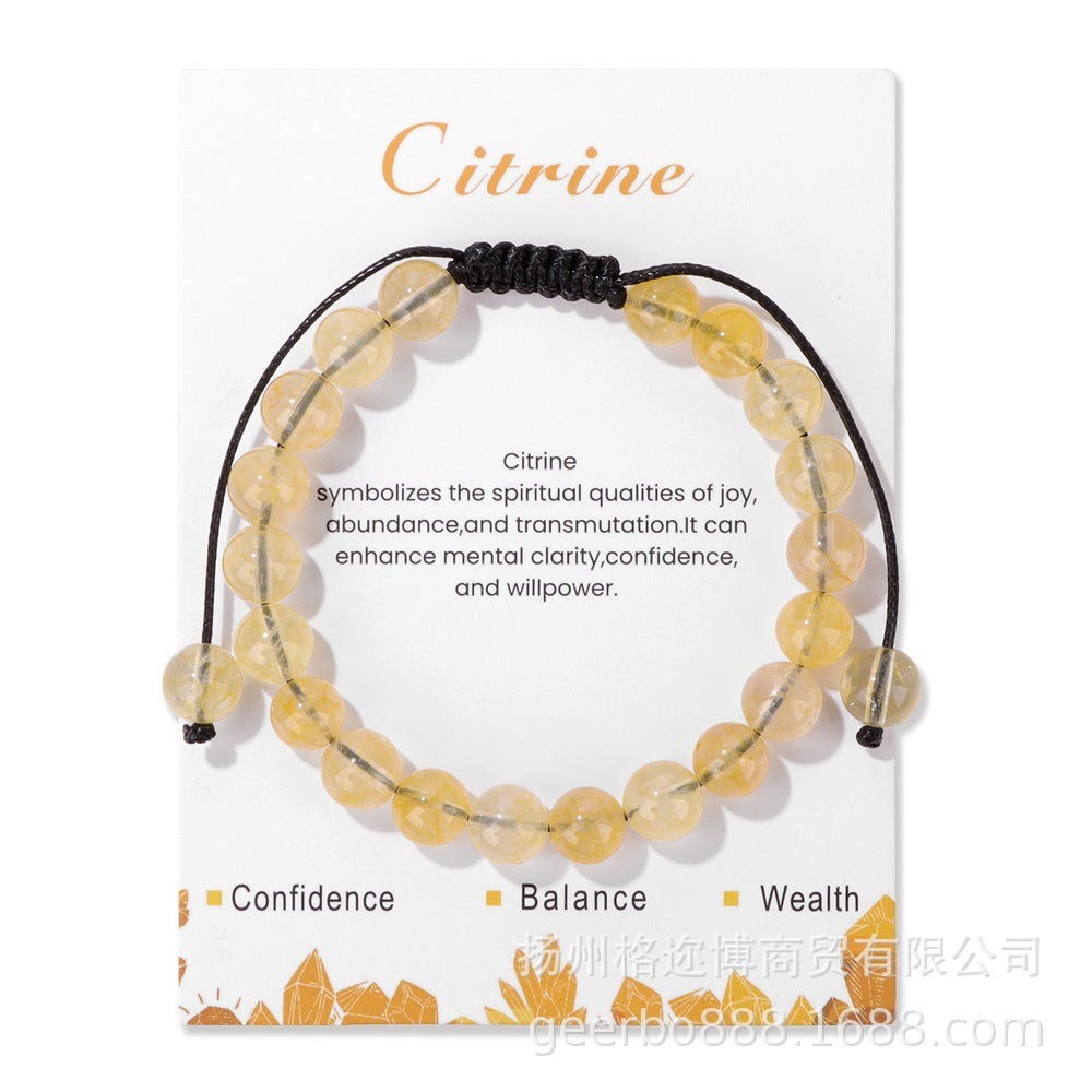 Casual Geometric Natural Stone Handmade Rope Bracelets with Card Elements