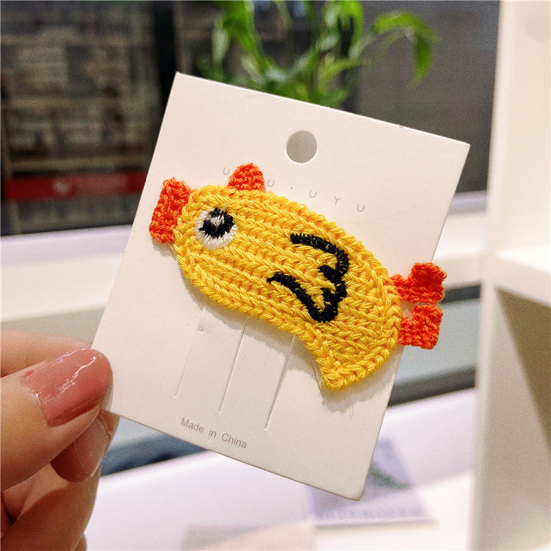 Children's Cartoon Animal Knit Hair Clips - Cute Woolen BB Hairpins