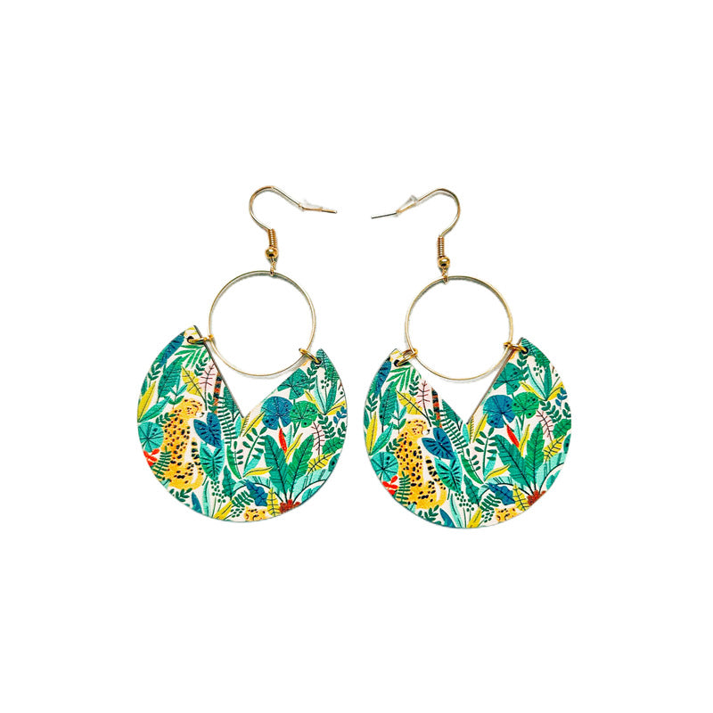 Bohemian Colorful Round Alloy Drop Earrings for Women