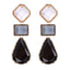 Exaggerated Geometric Color Block Resin Drop Earrings for Women