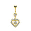 Fashion Angel Wing Heart Zircon Stainless Steel Belly Ring