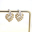 Fashion Zircon Heart-shaped Gold Plated Copper Earrings