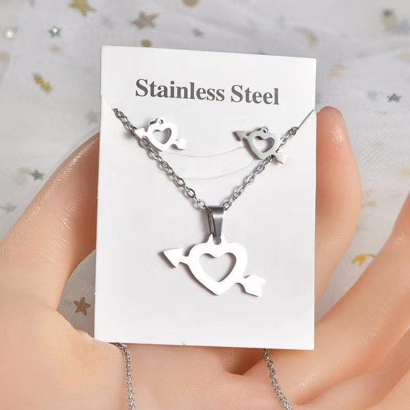 Simple Star and Butterfly Stainless Steel Jewelry Set for Women and Men