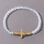 Bohemian Gold Cross Crystal Beaded Bracelets for Unisex