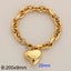 Heart Shape 18K Gold Plated Stainless Steel Bracelet and Necklace Set