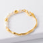 Elegant Asymmetrical Freshwater Baroque Pearl Bracelet with 18K Gold Plated Brass