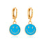 Retro Smiley Face Oil Drop Earrings - Minimalist Metal Hoop Jewelry for Women