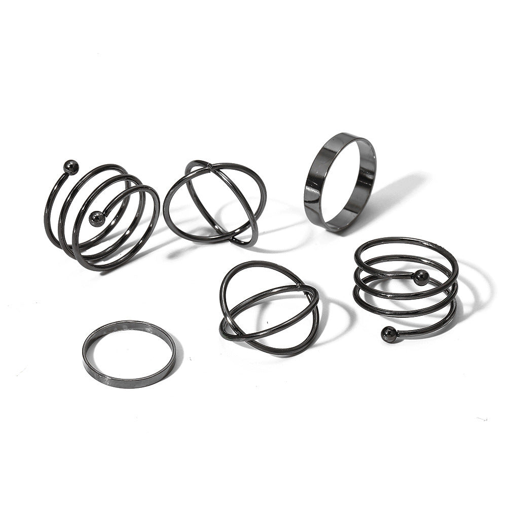 Creative Simple Stacking Combination Set 7 Piece Ring