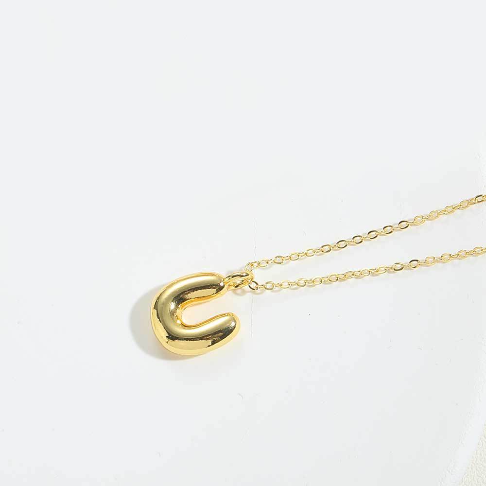 14K Gold Plated Copper Initial Pendant Necklace