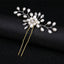 Fashion Leaf Rhinestone Pearl Crystal Bridal Hairpin U-Shaped Clip