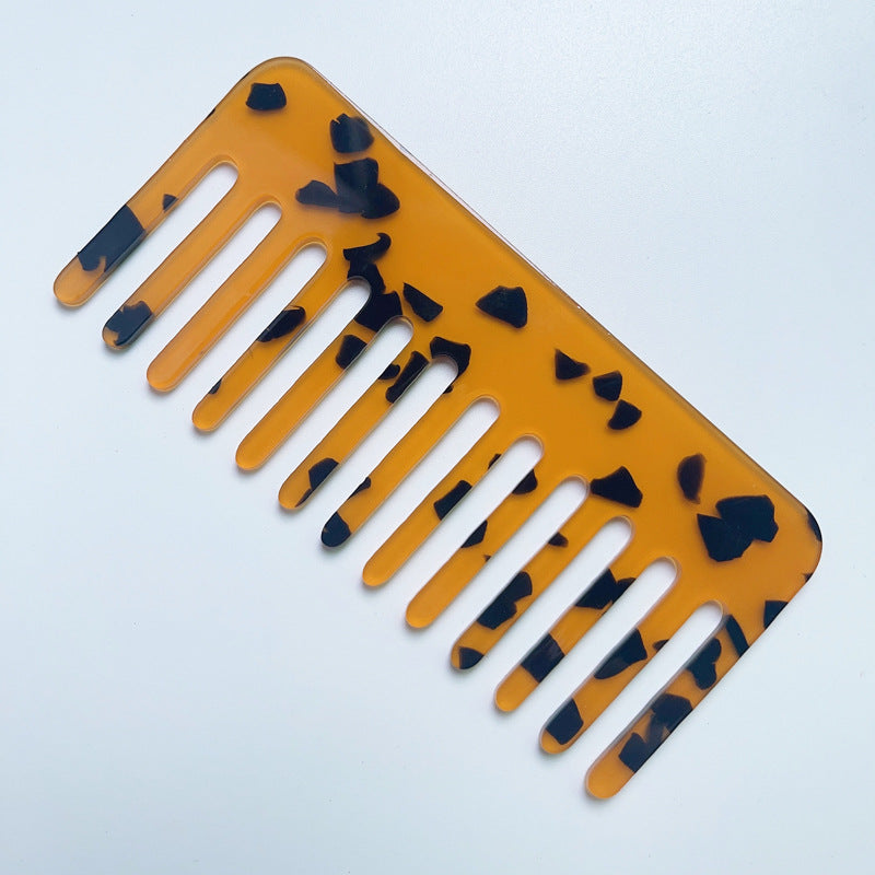 Retro Acrylic Marble Hair Comb - Anti-Static Ink Texture Hairdressing Tool for Women