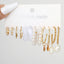 Vintage Heart Shape Pearl Earrings Set - 6 Pairs Retro Style Alloy Inlay