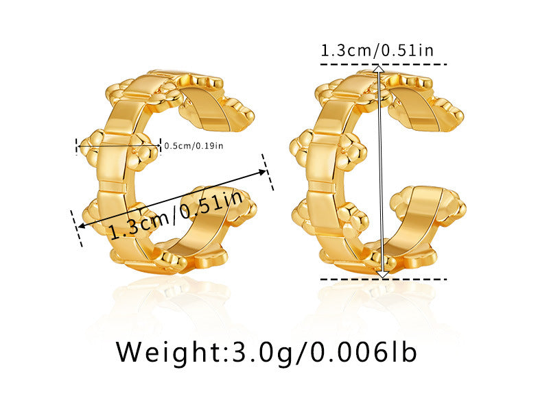 Elegant Butterfly Zircon 18k Gold Plated Copper Ear Cuffs