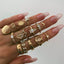 Wholesale Classic Butterfly Zircon Inlay Rings Set with Vintage Coin and Cross Patterns