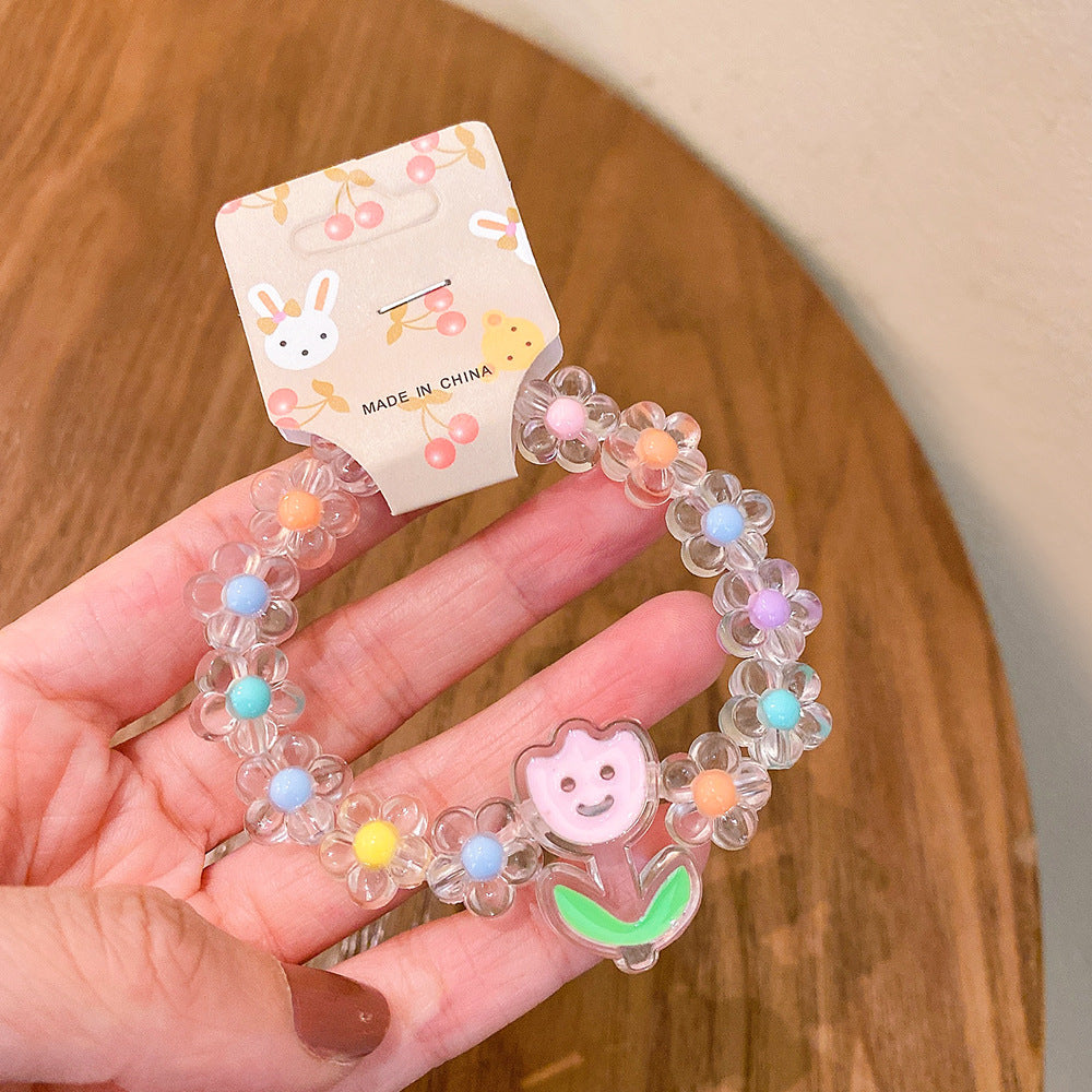 Cute Cartoon Acrylic Beaded Kids' Jelly Color Bracelet