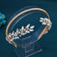 Women's Handmade Leaf Rhinestone Bridal Hair Band Headpiece