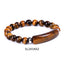 Fashion Natural Stone Agate and Tiger Eye Beaded Bracelet Set