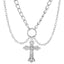 Gothic Punk Cross Pearl Layered Women's Necklace