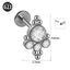 G23 Titanium Zirconia Geometric Ear Cartilage and Lip Rings with Dog Paw and Sun Design