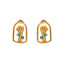 1 Set Sweet Cartoon Design 18K Gold Plated Brass Zircon Ear Studs Trio Set