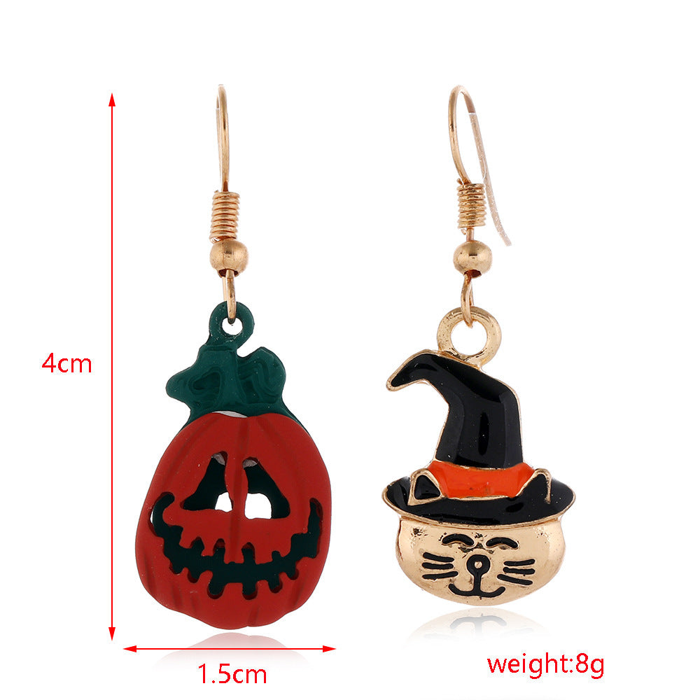 Wholesale Halloween Series Skull Spider Pumpkin Alloy Earrings Set Nihaojewelry