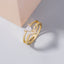 Fashion Zircon Open Ring with Artificial Pearls and Fish Tail Design