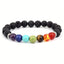 Fashion Multicolor Lava Stone & White Agate Beaded Bracelets