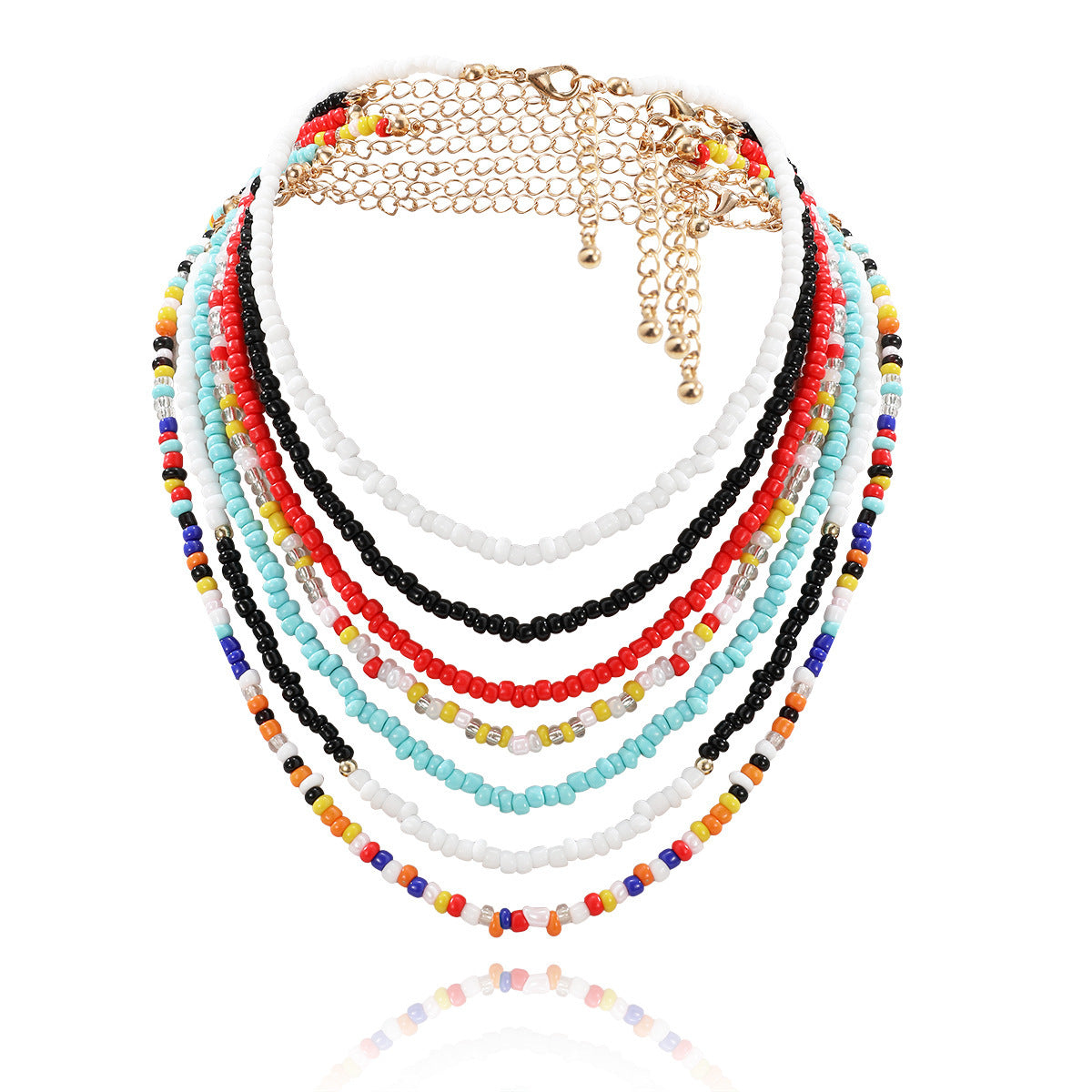 Ethnic Beaded Multilayer Body Chain for Women