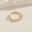 Elegant Geometric Tiger Eye Zircon 14K Gold Plated Copper Ring