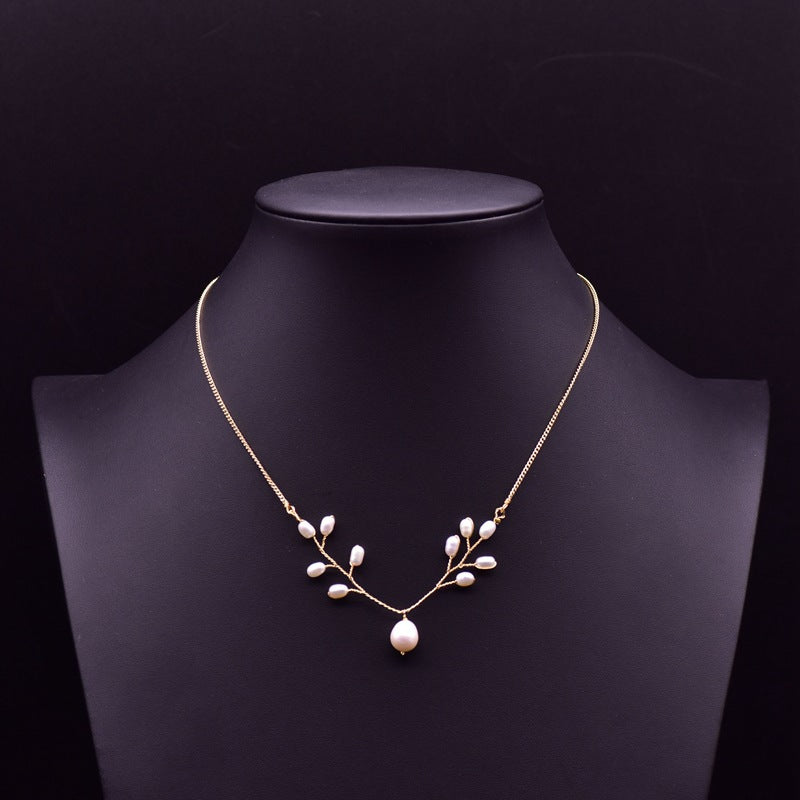 Original Design Heart Shape Freshwater Pearl 18k Gold Plated Pendant Necklace