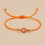 Simple Bohemian Eye Alloy Braid Bracelet with Colorful Rice Beads